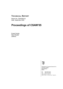 Proceedings of CSAW’05 T R ECHNICAL