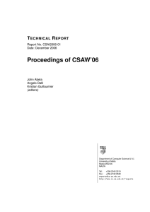 Proceedings of CSAW’06 T R ECHNICAL