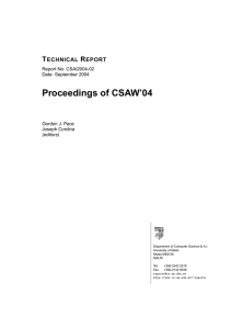 Proceedings of CSAW’04 T R ECHNICAL