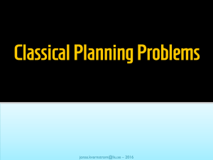 Classical Planning Problems – 2016