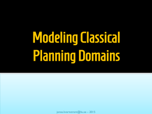 Modeling Classical Planning Domains – 2015
