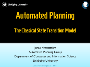 Automated Planning The Classical State Transition Model