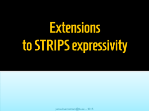 Extensions to STRIPS expressivity – 2015
