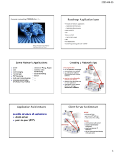 Roadmap: Application layer 2015-09-25 Computer networking (TDDD63): Part 2 …