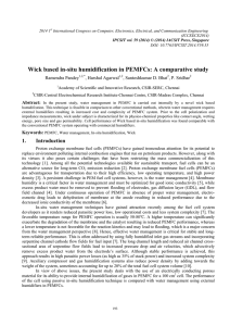 Wick based in-situ humidification in PEMFCs: A comparative study Ramendra Pandey