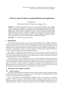 A Review About Transfer Learning Methods and Applications Yongqiang Liu  Abstract.