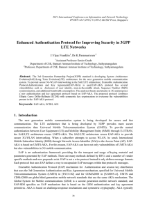 Enhanced Authentication Protocol for Improving Security in 3GPP LTE Networks J.Vijay Franklin