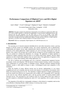 Performance Comparison of Elliptical Curve and RSA Digital Signature on ARM7