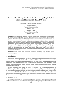 Number Plate Recognition for Indian Cars Using Morphological