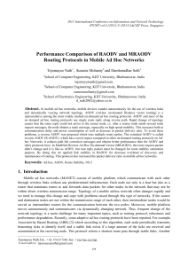 Performance Comparison of RAODV and MRAODV Tejomayee Nath ,  Suneeta Mohanty