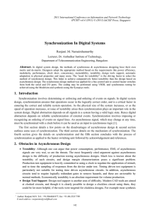 Synchronization In Digital Systems Ranjani .M. Narasimhamurthy