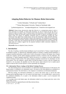 Adapting Robot Behavior for Human–Robot Interaction
