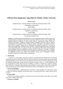 Efficient Data Replication Algorithm for Mobile Ad-Hoc Networks Nishant Gupta