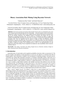 Binary Association Rule Mining Using Bayesian Network Venkateswara Rao Vedula