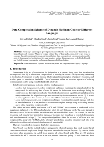 Data Compression Scheme of Dynamic Huffman Code for Different Languages Shivani Pathak