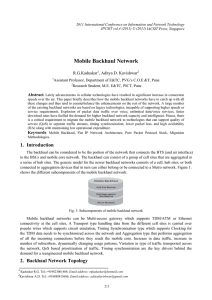 Mobile Backhaul Network R.G.Kaduskar , Aditya D. Kavishwar