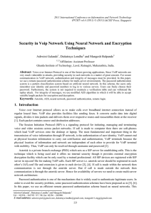Security in Voip Network Using Neural Network and Encryption Techniques Ashwini Galande