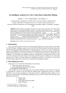 An intelligent Analysis of a City Crime Data Using Data... Malathi. A , Dr. S. Santhosh Baboo and Anbarasi. A