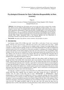 Psychological Elements for Data Collection:Responsibility in Data Accuracy Ning Fu