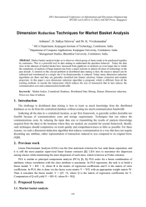 Dimension Reduction Techniques for Market Basket Analysis Anbarasi , D. Sathya Srinivas