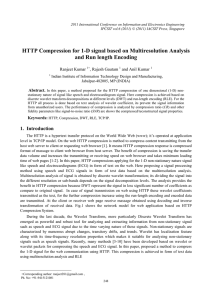 HTTP Compression for 1-D signal based on Multiresolution Analysis Ranjeet Kumar