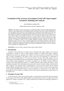 Evaluation of the Accuracy of an Impact Load Cell Using... Parameter Modeling and Analysis Gauri Ranadive,Anindya Deb