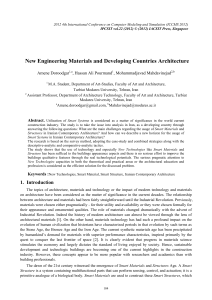 New Engineering Materials and Developing Countries Architecture Amene Doroodgar , Mohammadjavad Mahdavinejad