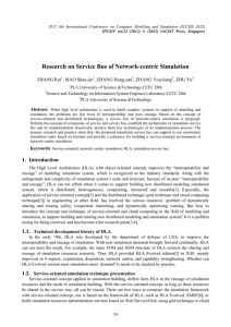 Research on Service Bus of Network-centric Simulation ZHANG Rui , MAO Shao-jie