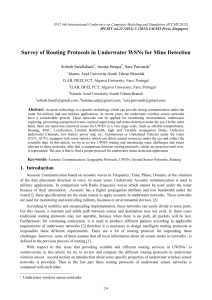 Survey of Routing Protocols in Underwater WSNs for Mine Detection