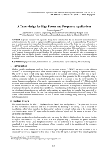 A Tuner design for High Power and Frequency Applications Puneet Agrawal