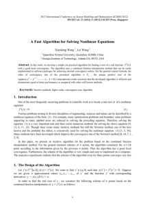 A Fast Algorithm for Solving Nonlinear Equations Xiaodong Wang , Lei Wang