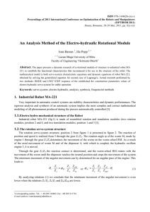 An Analysis Method of the Electro-hydraulic Rotational Module Ioan Barsan