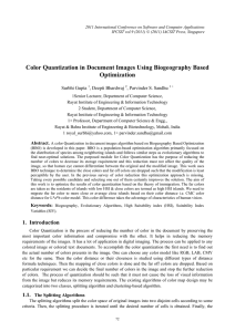 Color Quantization in Document Images Using Biogeography Based Optimization Surbhi Gupta