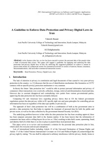 A Guideline to Enforce Data Protection and Privacy Digital Laws... Iran Tahereh Hasani