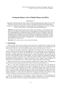 Testing the Battery Life of Mobile Phones and PDAs Ondrej Krejcar