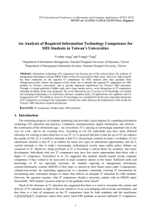 An Analysis of Required Information Technology Competence for Yi-shun wang