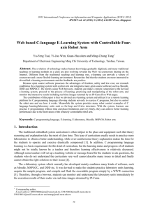 Web based C-language E-Learning System with Controllable Four- axis Robot Arm