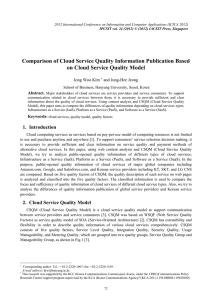 Comparison of Cloud Service Quality Information Publication Based Jong Woo Kim