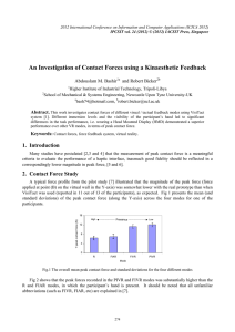 An Investigation of Contact Forces using a Kinaesthetic Feedback