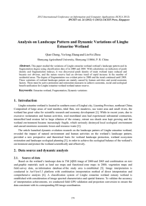 Analysis on Landscape Pattern and Dynamic Variations of Linghe Estuarine Wetland
