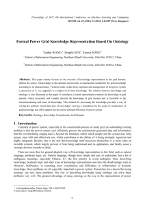 Formal Power Grid Knowledge Representation Based On Ontology Yaohui WANG