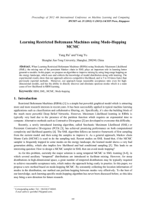 Learning Restricted Boltzmann Machines using Mode-Hopping MCMC Yang Hu and Yong Yu