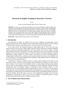 Research on English Teaching in Interactive Network Li Lu  Abstract.