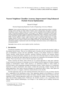 Nearest Neighbour Classifier Accuracy Improvement Using Enhanced Particle Swarm Optimization