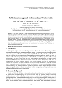 An Optimization Approach for Forecasting of Workers Intake Junoh, A. K