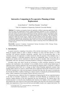 Interactive Computing in Pre-operative Planning of Joint Replacement Jovana Knežević