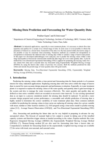 Missing Data Prediction and Forecasting for Water Quantity Data Prakhar Gupta