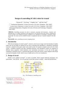 Design of controlling SCARA robot for transit Xiaoyan Qi , Yaji Song