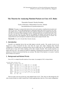 The Theories for Analyzing Matched Packets on Cisco ACL Rules  Abstract.