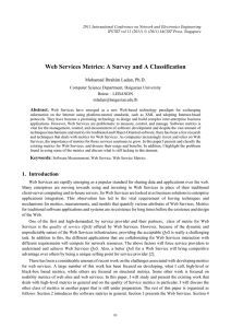 Web Services Metrics: A Survey and A Classification  Abstract.